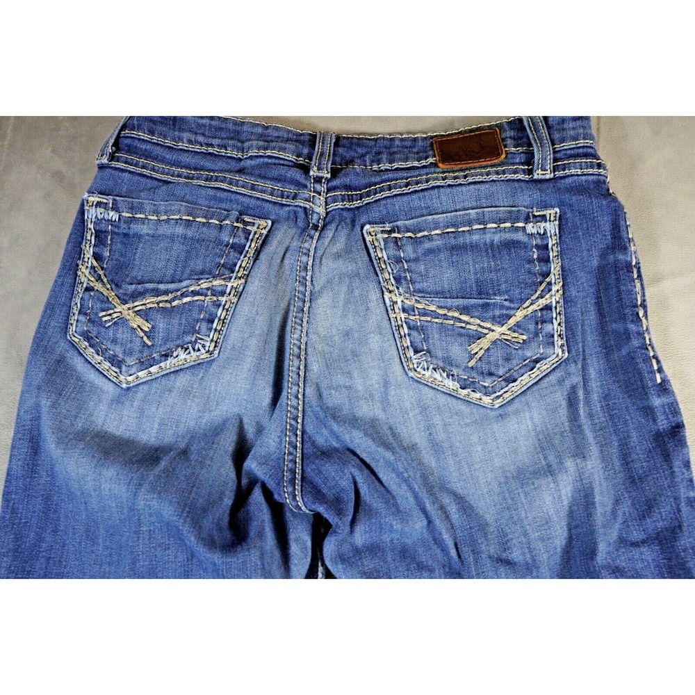BKE Denim Jeans Womens Taylor 29x31.5 (31x28) Hemmed Cuffs Blue Bootcut